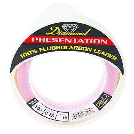 Momoi Diamond Presentation Fluorocarbon Leader Material 40Lb 100Yd Pink 87141